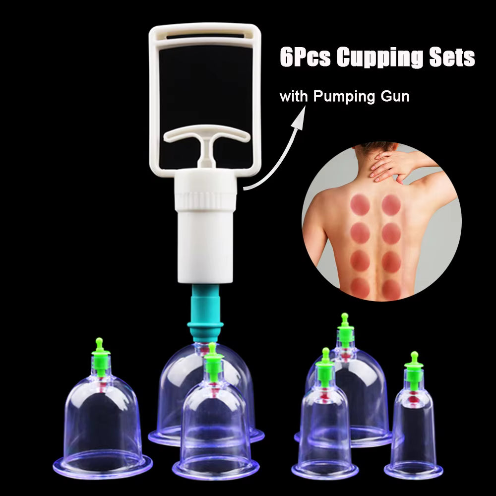 6Pcs Vacuum Cupping Sets with Pumping Gun Suction
