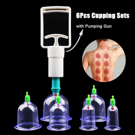 6Pcs Vacuum Cupping Sets with Pumping Gun Suction